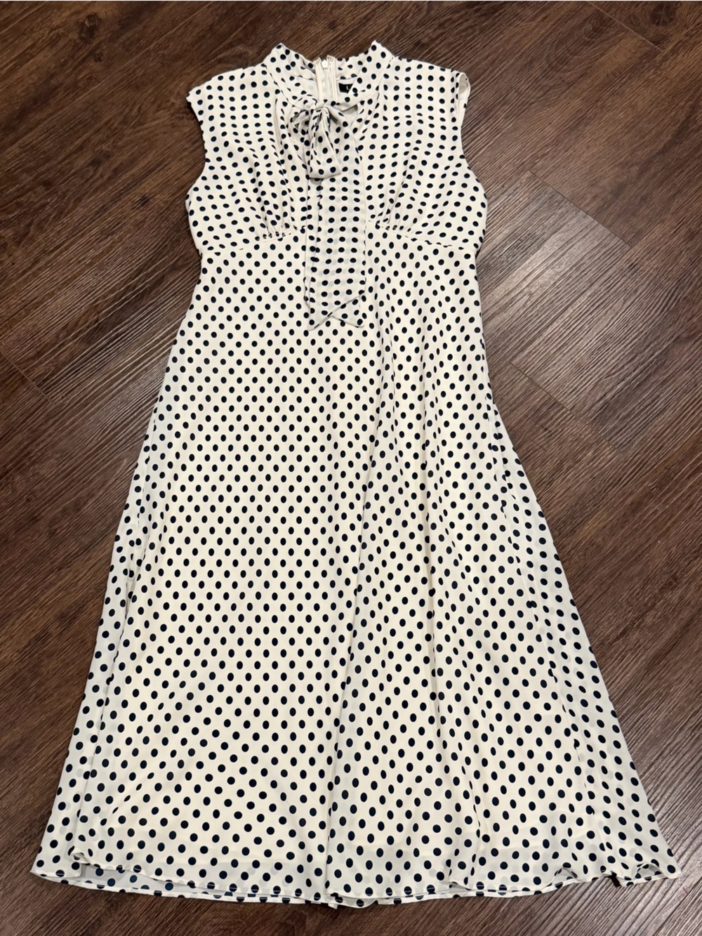 Ralph Lauren Black and White Polka Dot Midi Dress